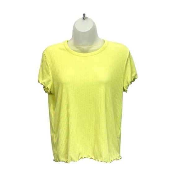 Madewell Sheer Summer Baby Tee Key Lime Green Short Sleeve Tee Size L - Picture 1 of 9
